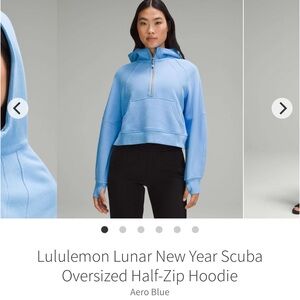 NEW! Lululemon Lunar New Year 2024 Scuba Oversized Half-Zip Hoodie Aero Blue